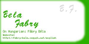 bela fabry business card