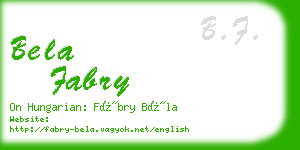 bela fabry business card